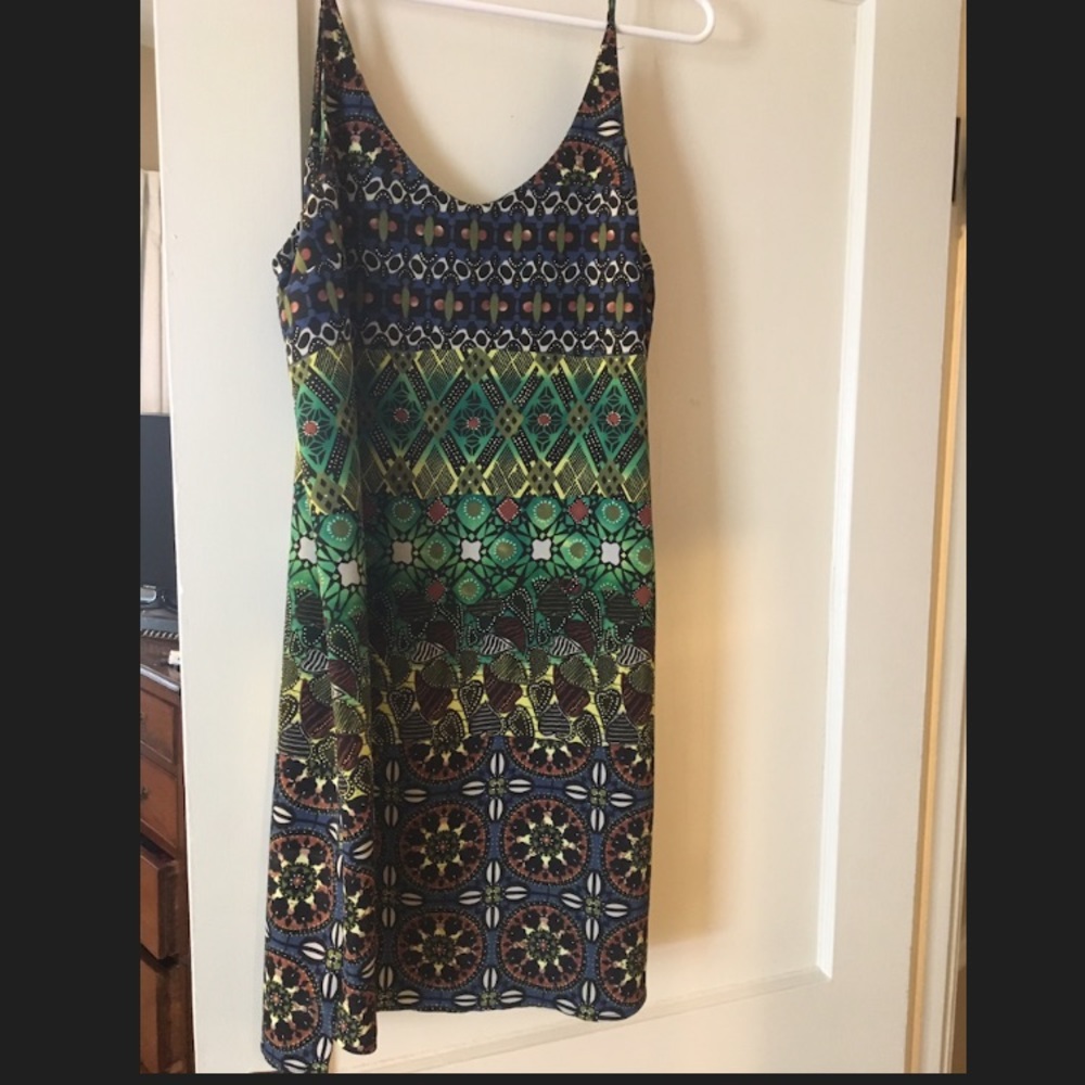 Multi colored geometric shift dress